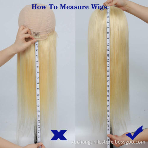 613 Blonde Transparent Lace Frontal Wigs 100% Unprocessed Virgin Brazilian Straight Human Hair 13x4 Pre Plucked Lace Front Wig